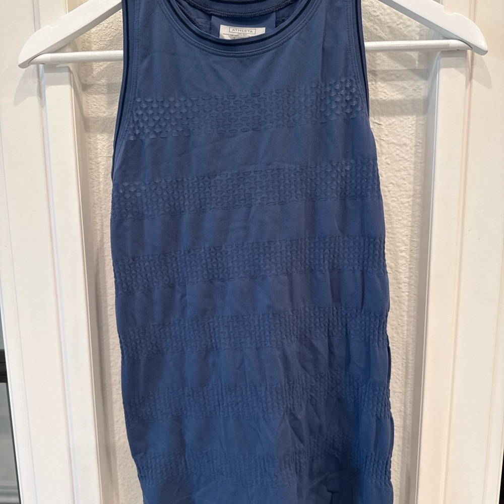 Athleta Navy Blue Seamless Textured Racerback Tank Top Size XS - Picture 2 of 4